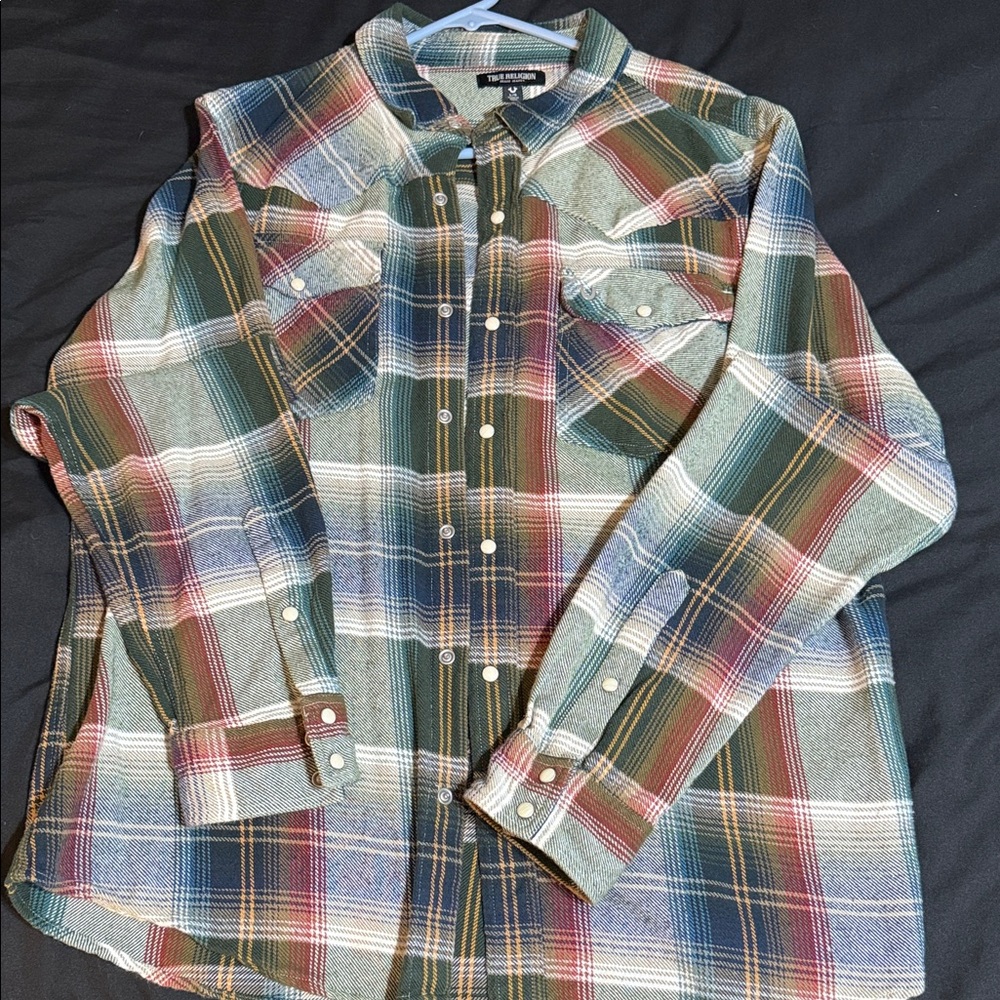True Religion Shirt/ flannel (Large)